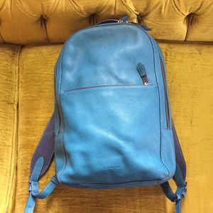 Authentic coach backpack, pebble leather, blue